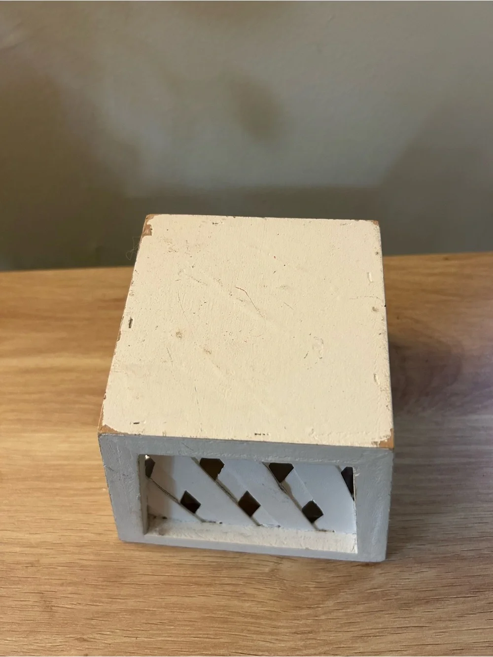 White Decorative Wooden Accent Planter